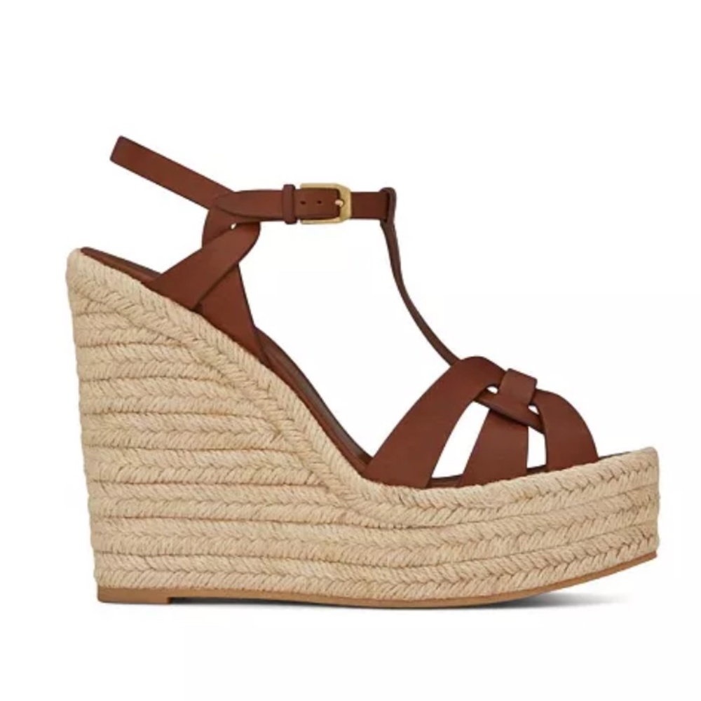 Saint Laurent Tribute Espadrilles Wedge YSL - with cloth covers & certificate.